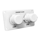 Flushmaster Flush Port Reroute Dual Outlet - White Acrylic Plate - Horizontal - 1/2' Barb [SM-QCR2WH12] - Essenbay Marine