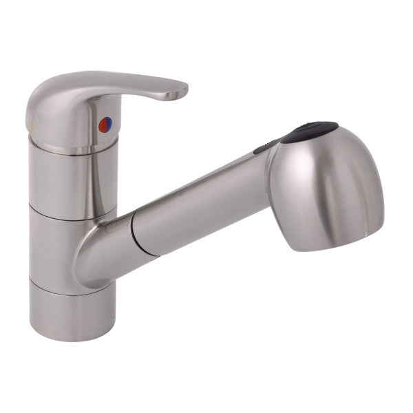 Ambassador Marine – Universal/Pacifica- Pull-Out Galley Faucet for Marine and RV Sinks Brushed Nickel – 132-0003-NP