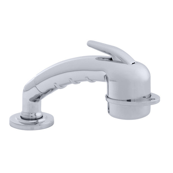 Ambassador Marine – Deck-Mount Sprayer- Small Chrome Sprayer w/Elbow, 6' Black Rubber Marine Hose, Low Profile Holder – 134-0009-CP-R