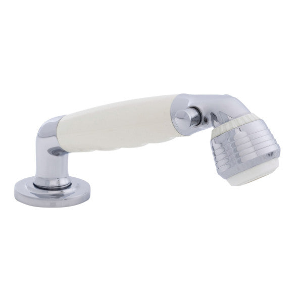 Ambassador Marine – Deck-Mount Sprayer- Classic Warm White Sprayer, 6' White Rubber Marine Hose, Low Profile Holder – 134-0012-WH-R