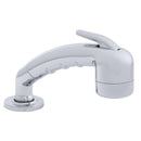 Ambassador Marine – Deck-Mount Sprayer- Small Chrome Sprayer No Hook w/Elbow, 6' White Rubber Marine Hose, Low Profile Holder – 134-0020-CW-R - Essenbay Marine