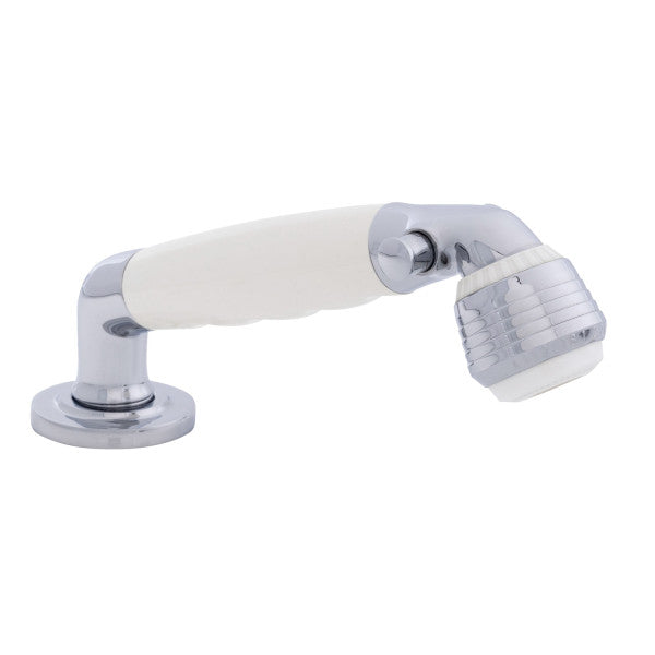 Ambassador Marine – Deck-Mount Sprayer- Classic Warm White Sprayer, 6' Stainless Steel Marine Hose, Low Profile Holder – 134-0034-WH-R