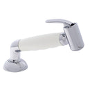 Ambassador Marine – Deck-Mount Sprayer- Hammer-Head Warm White Sprayer w/Elbow, 6' White Rubber Marine Hose, Elite Holder – 134-0041-WH-R - Essenbay Marine