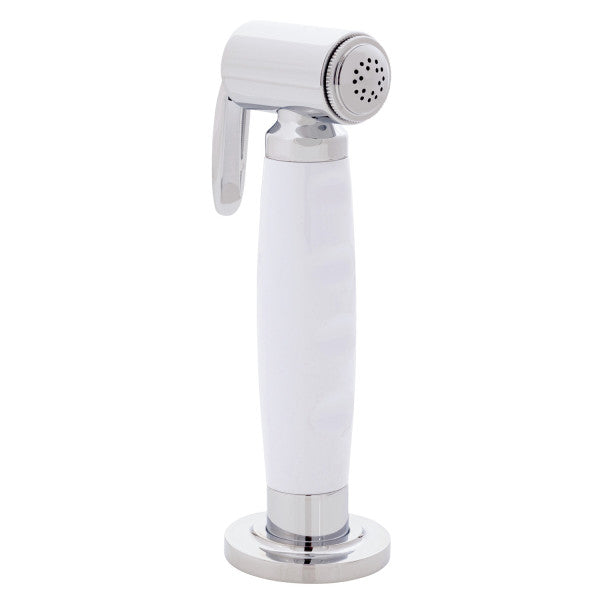 Ambassador Marine – Deck-Mount Sprayer- Hammer-Head Arctic White Sprayer, 10' White Rubber Marine Hose, Low Profile Holder – 134-0042-AW-R