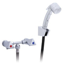 Ambassador Marine – Trinidad- 2H External Shower Mixer Small Chrome Sprayer, 6' White Rubber Marine Hose, Chrome – 134-0214-CP - Essenbay Marine