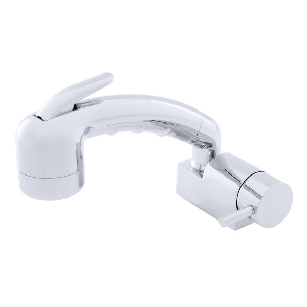 Ambassador Marine – Aidack- Pull-Out Deck Tap Cold Only, Small Chrome Sprayer No Hook, 6' Black Rubber Marine Hose Chrome – 134-1720-CP