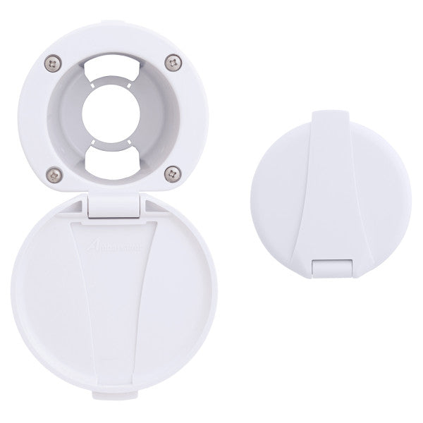 Ambassador Marine – Recessed Cup & Lid Set All Plastic, Arctic White – 136-0005-AW