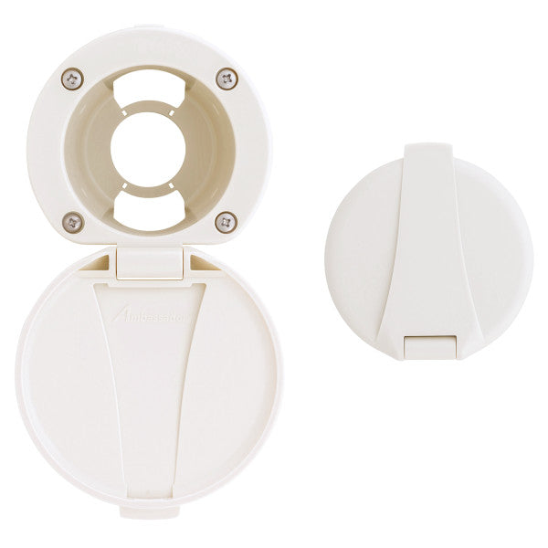 Ambassador Marine – Recessed Cup & Lid Set All Plastic, Warm White – 136-0005-WH