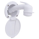 Ambassador Marine – Recessed Marine Shower- Arctic White Cup & Lid, Small Arctic White Sprayer, 10' White Rubber Marine Hose – 136-0007-AW-R - Essenbay Marine