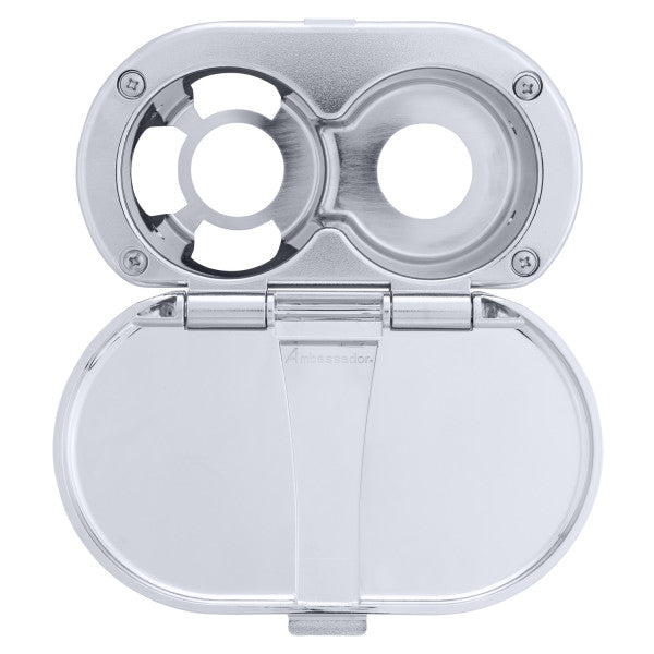 Ambassador Marine – Transom Cup & Lid Set All Plastic, Chrome – 136-0010-CP