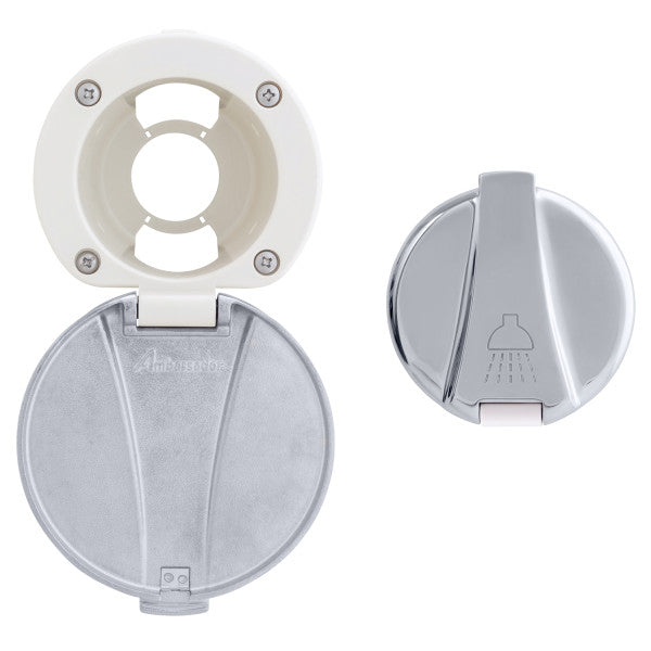 Ambassador Marine – Recessed Cup & Lid Set Stainless Steel Lid / Plastic Cup, Warm White – 136-0015-WH
