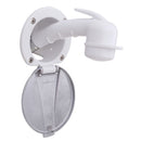 Ambassador Marine – Recessed Marine Shower- Arctic White Cup with Stainless Steel Lid, Small Arctic White Sprayer, 10' White Rubber Marine Hose – 136-0047-AW-R - Essenbay Marine