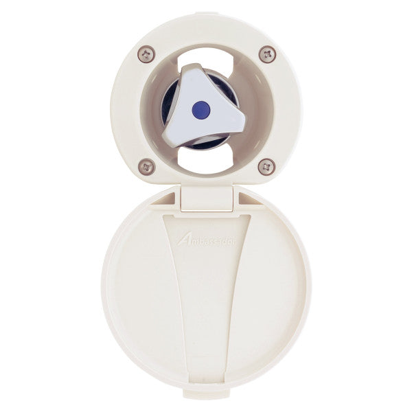 Ambassador Marine – Trinidad- Recessed Control Valve Cold Only, Warm White Cup & Lid, Chrome Trinidad Handle – 136-0209-CW