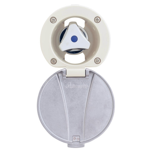Ambassador Marine – Trinidad- Recessed Control Valve Cold Only, Warm White Cup with Stainless Steel Lid, Chrome Trinidad Handle – 136-0249-CW