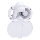 Ambassador Marine – Aidack- Transom Shower Hot/Cold Mixer, Arctic White Cup & Lid, Small Arctic White Sprayer, 6' White Rubber Marine Hose, Chrome Aidack Handle – 136-1700-AW - Essenbay Marine