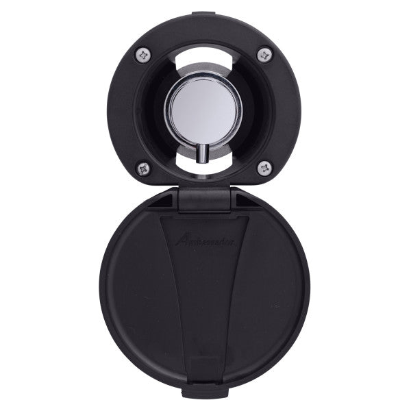 Ambassador Marine – Aidack- Recessed Control Valve Hot/Cold Mixer, Black Cup & Lid, Chrome Aidack Handle – 136-1711-CK