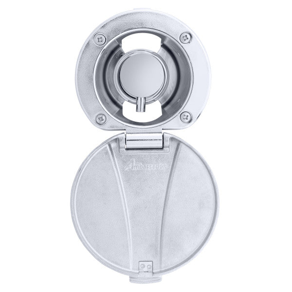 Ambassador Marine – Aidack- Recessed Control Valve Hot/Cold Mixer, Chrome Cup with Stainless Steel Lid, Chrome Aidack Handle – 136-1741-CP