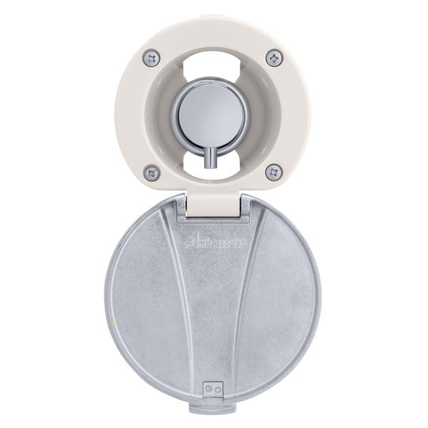 Ambassador Marine – Aidack- Recessed Control Valve Hot/Cold Mixer, Warm White Cup with Stainless Steel Lid, Chrome Aidack Handle – 136-1741-CW