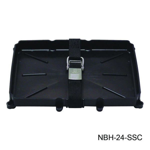 T-H Marine Battery Holder Tray with Stainless Buckle 10-5/8" X 7" ID NBH-24-SSC - Essenbay Marine