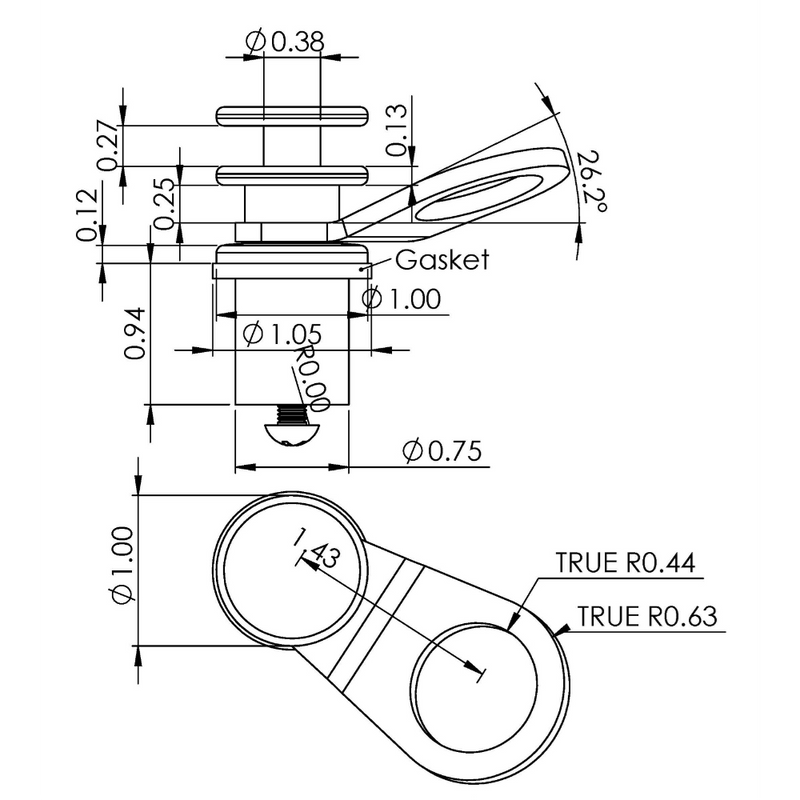 TACO FENDER LOCK, ALUMINUM CLEAR SATIN  F18-0186VEL - Essenbay Marine