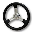 Marine Hardware 13.75" Black Steering Wheel w/ Aluminum Spokes & Cap STWHW109 - Essenbay Marine