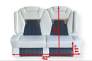 42" Deluxe Dual Helm Captains Chair White & Blue w/ White Stitching - Essenbay Marine