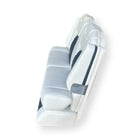 42" Deluxe Dual Helm Captains Chair White & Blue w/ White Stitching - Essenbay Marine