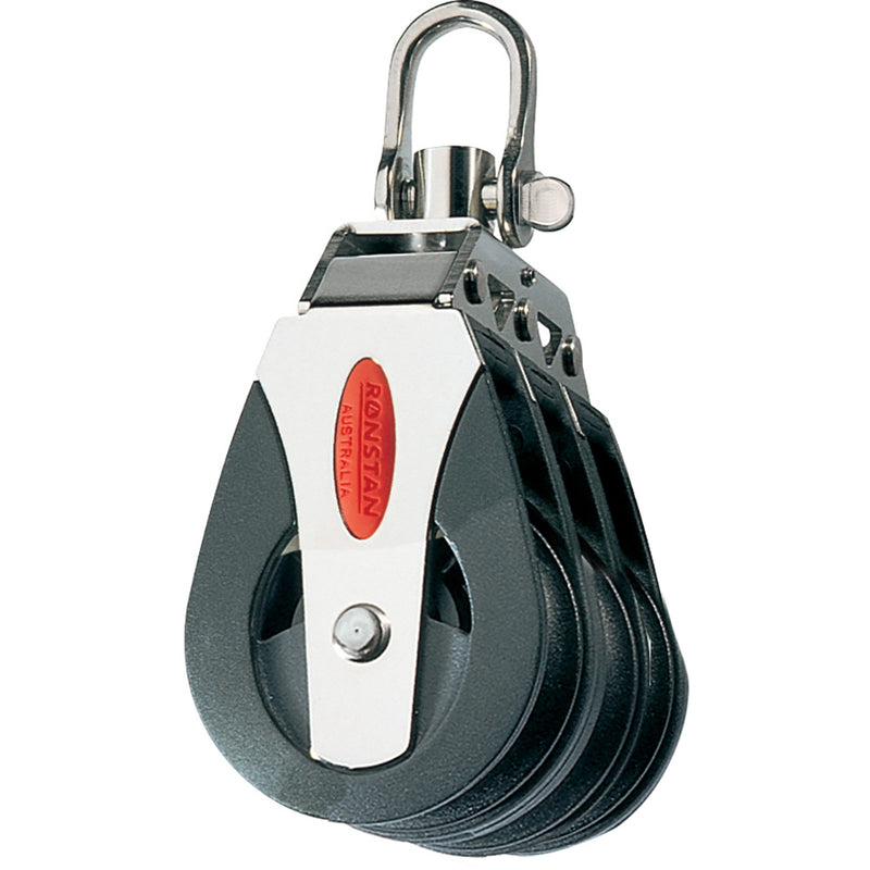 Ronstan Series 40 Ball Bearing Block - Triple - Swivel Head [RF40300] - Essenbay Marine