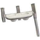 Tigress Offset Triple Rod Holder w/Cup Holders - Port Side - Polished Aluminum [88148] - Essenbay Marine