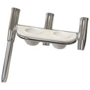 Tigress Offset Triple Rod Holder w/Cup Holders - Starboard Side - Polished Aluminum [88148-1] - Essenbay Marine