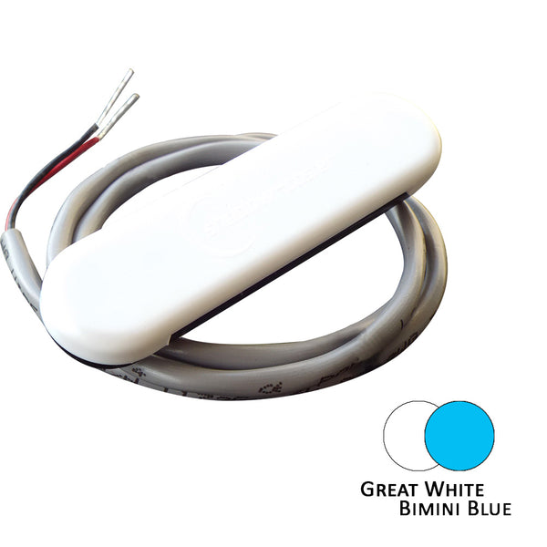 Shadow-Caster Dual Color Courtesy Light w/2 Lead Wire - White Abs Cover - Great White/Bimini Blue [SCM-CL-BB/GW] - Essenbay Marine