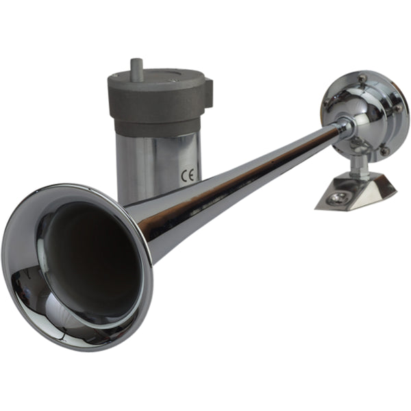 Sea-Dog Chrome Plated Trumpet Airhorn Long Single w/Compressor [432510-1] - Essenbay Marine