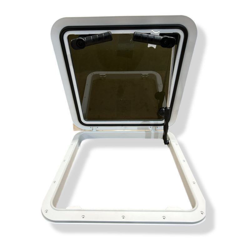 Jim Black 16" x 16" Escape Hatch Polar White W/ Gray Lite II Glass