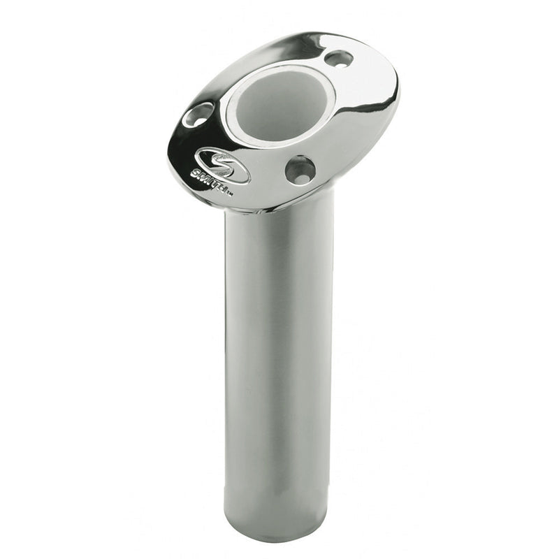 C.E. Smith Flush Mount Rod Holder - 15 Degree  9" Depth - Stainless Steel - Cast Gimbal - White Vinyl Liner [53671CA] - Essenbay Marine