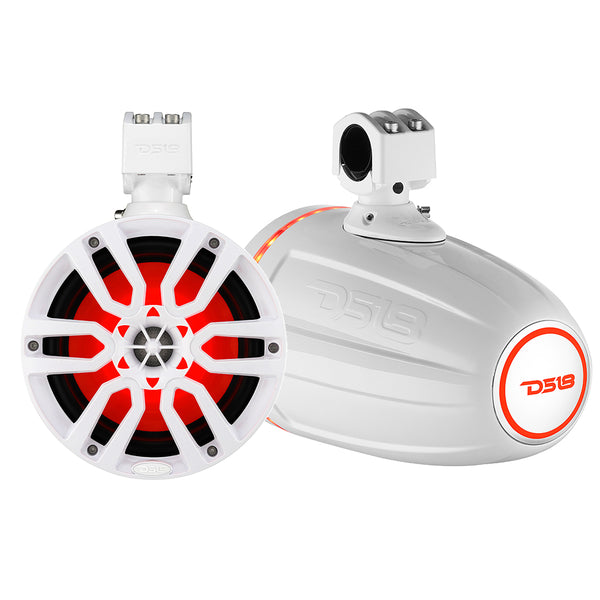 DS18 X Series HYDRO 8" Wakeboard Pod Tower Speaker w/RGB LED Light - 375W - White [NXL-X8TP/WH] - Essenbay Marine