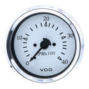 VDO Cockpit Marine 85MM (3-3/8") Diesel Tachometer - 4000 RPM - White Dial/Chrome Bezel  [333-15273] - Essenbay Marine