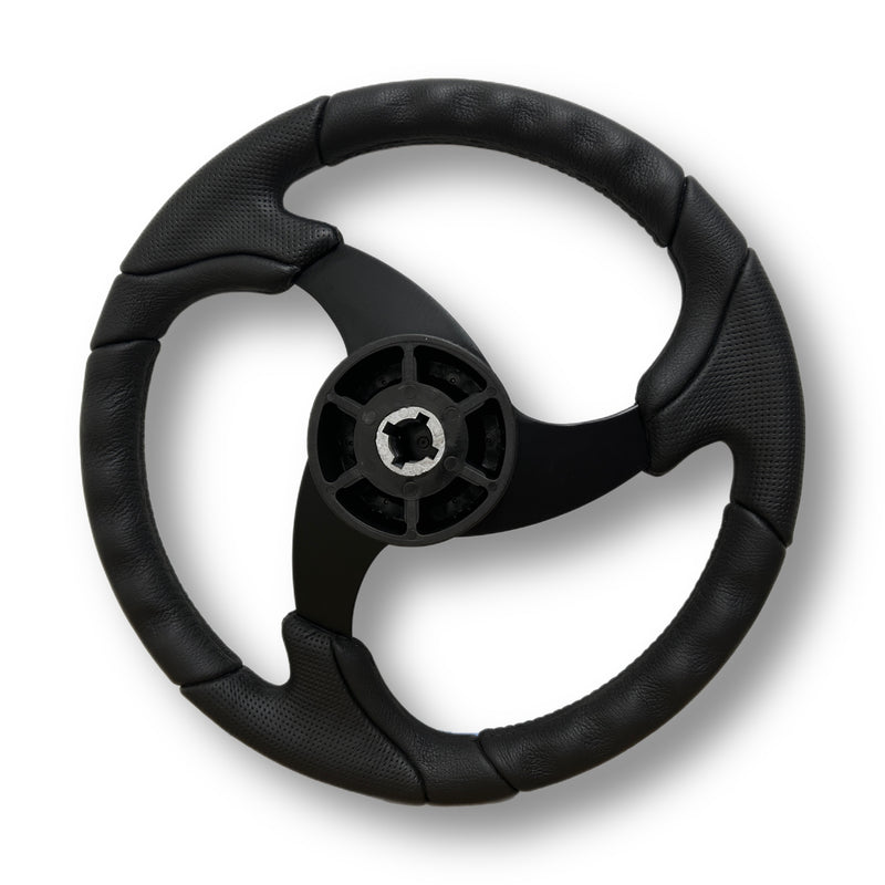 Schmitt 14" Folletto Wheel Black Polyurethane Black Spokes 3/4" Taper PU021104 - Essenbay Marine
