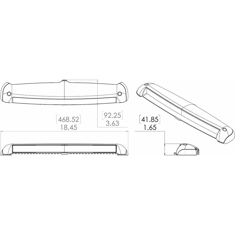 Lumitec Razor Light Bar - Flood - Black Housing - Flush Mount [101588]