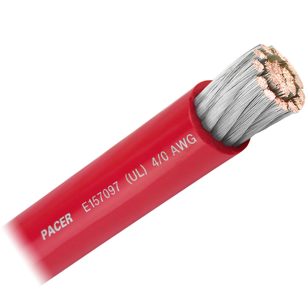 Pacer Red 4/0 AWG Battery Cable - Sold By The Foot [WUL4/0RD-FT] - Essenbay Marine