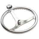 Edson Satin Finish Stainless Steel ComfortGrip 13" PowerWheel w/Knob  Nut [1710WB-13WB-KIT] - Essenbay Marine