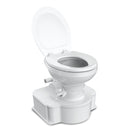Dometic White M65 Marine Gravity Toilet - Elongated Seat Size w/Foot Pedal [312500001] - Essenbay Marine