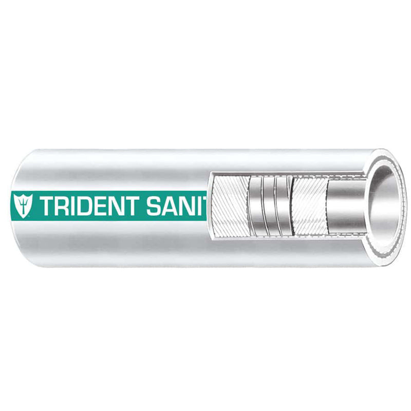 Trident Marine 1-1/2" x 50 Coil Premium Marine Sanitation Hose - White w/Green Stripe [102-1126] - Essenbay Marine