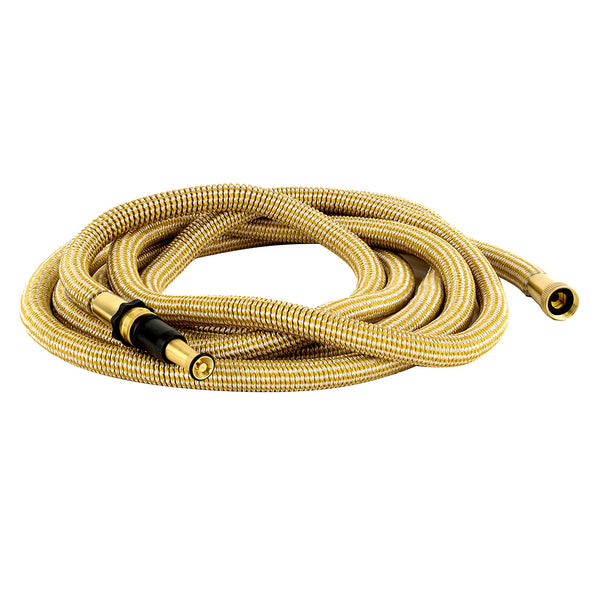 HoseCoil 50 Expandable PRO w/Brass Twist Nozzle  Nylon Mesh Bag - Gold/White [HEP50K] - Essenbay Marine