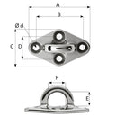Wichard Diamond Pad Eye - Round - 79mm Length (3-7/64") - M6 Screw [6645] - Essenbay Marine