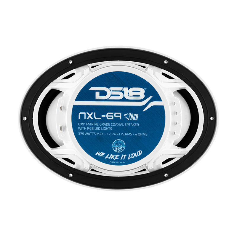 DS18 HYDRO 6 x 9" 2-Way Marine Speakers w/Integrated RGB LED Lights - 375W - White [NXL-69/WH] - Essenbay Marine