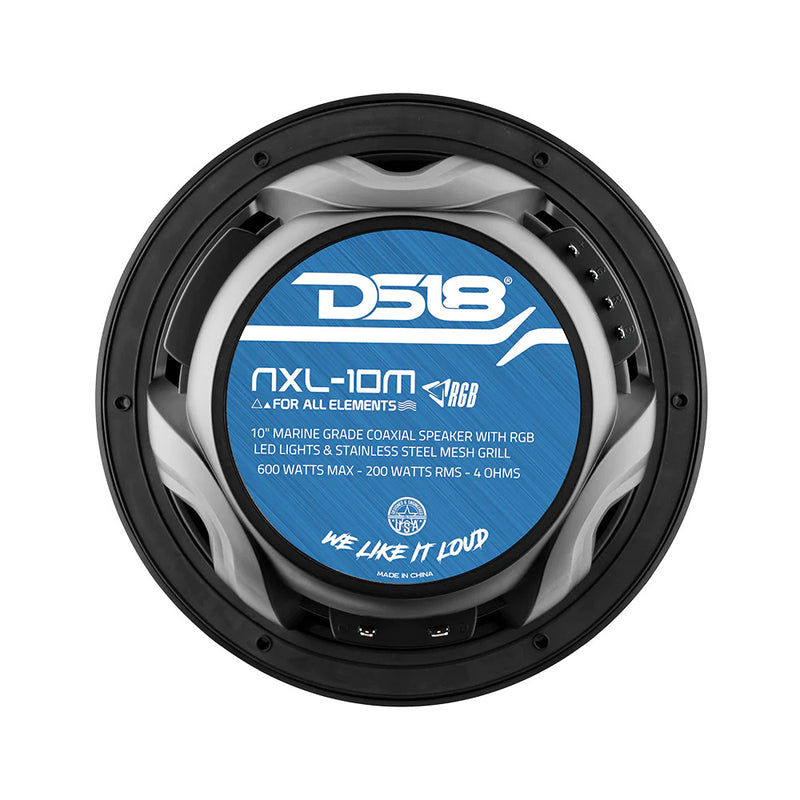 DS18 HYDRO 10" 2-Way Speakers w/Bullet Tweeter  Integrated RGB LED Lights - Black [NXL-10M/BK] - Essenbay Marine