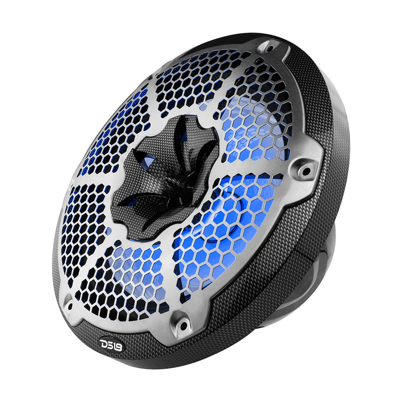DS18 HYDRO 10" 2-Way Speakers w/Bullet Tweeter  Integrated RGB LED Lights - Carbon Fiber [CF-10M] - Essenbay Marine