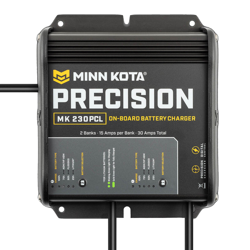 Minn Kota On-Board Precision Charger MK-230 PCL 2 Bank x 15 AMP LI Optimized Charger [1832304] - Essenbay Marine
