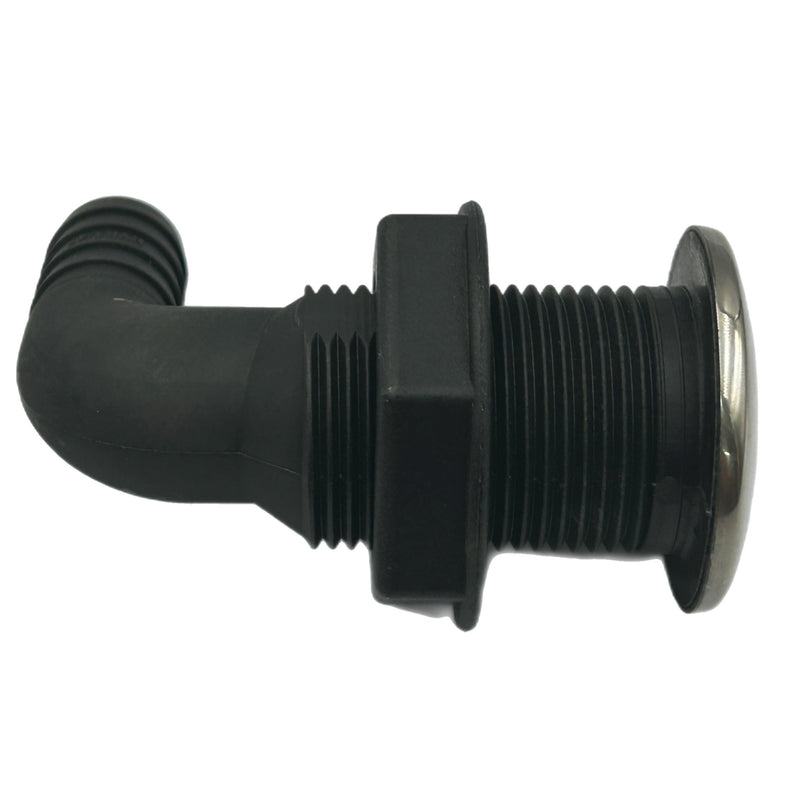 Marine Hardware SS & Nylon Thru-Hull 90° 3/4" Hose THMB90-0.750-NYB - Essenbay Marine