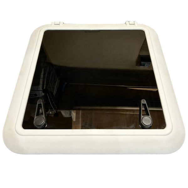 Jim Black 16" x 16" Escape Hatch Polar White W/ Gray Lite II Glass